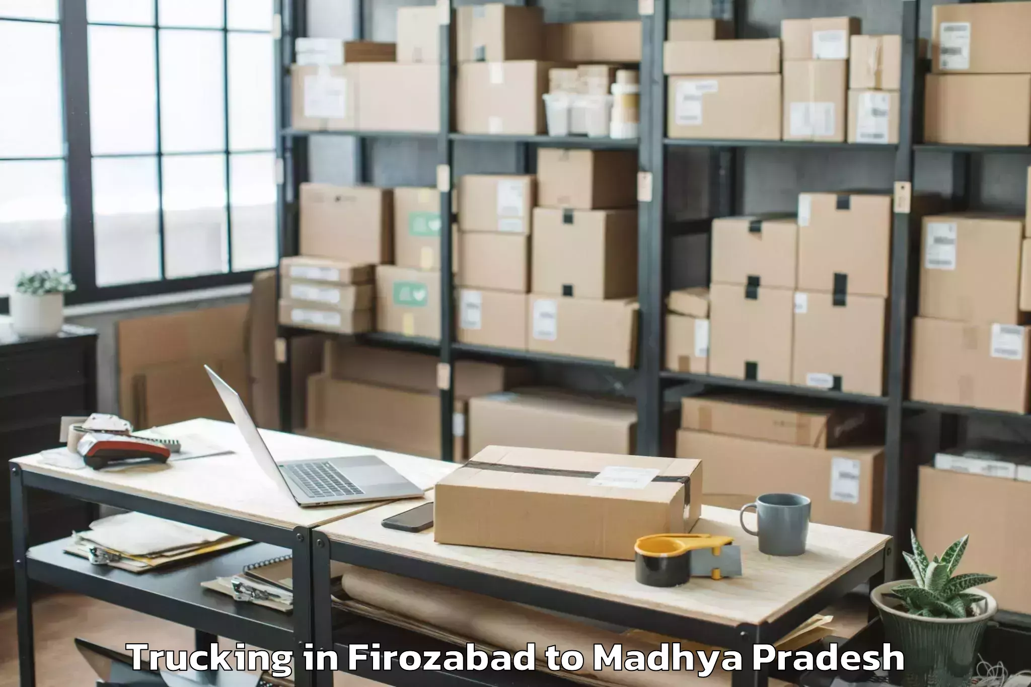 Top Firozabad to Lodhikheda Trucking Available